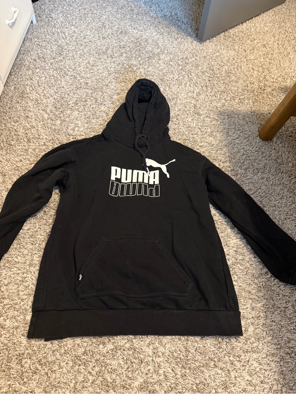 Puma Black Hoodie with White Logo